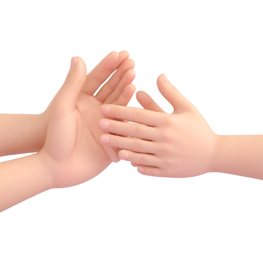 Realistic hands clapping, joyful celebration, focus on hands, motion blur, bright background emoji