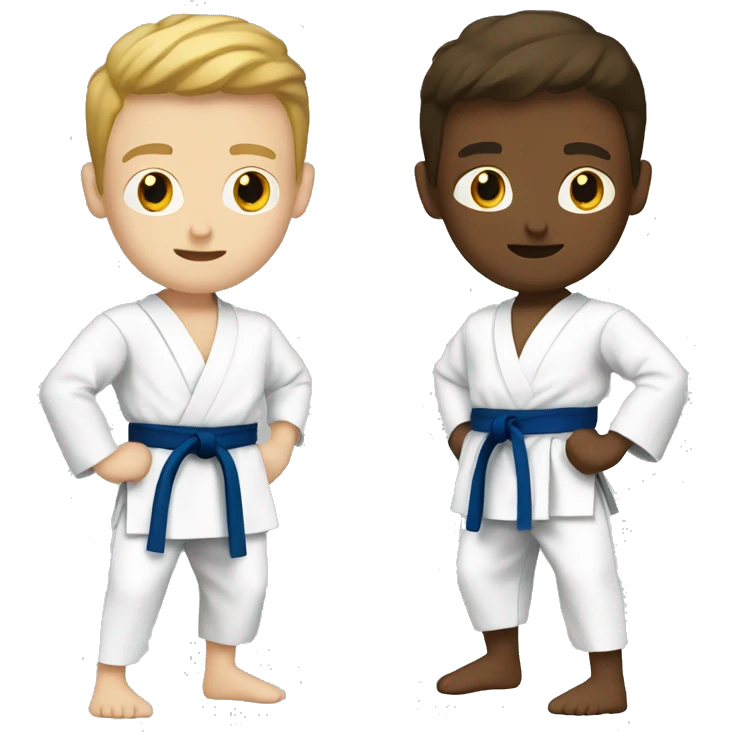 Two white boys in karate gis emoji