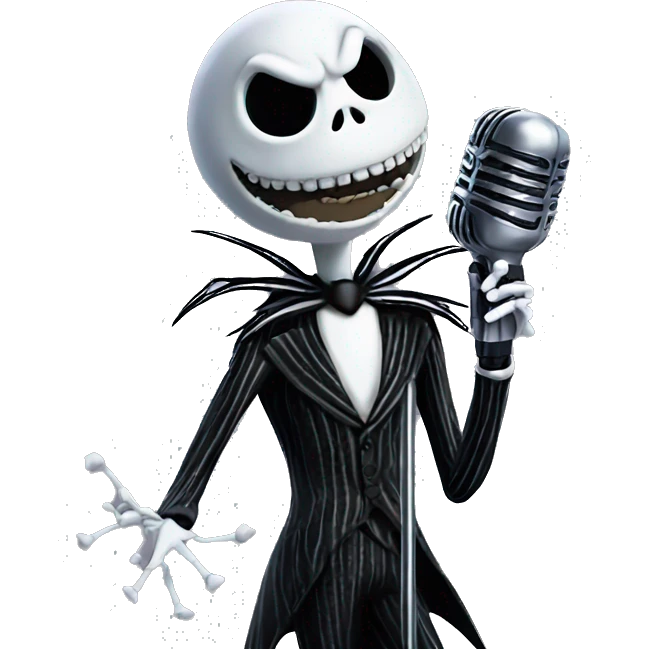 jack skellington singing with microphone  emoji