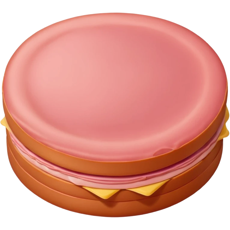 plain round slice of pink bologna, no garnish emoji