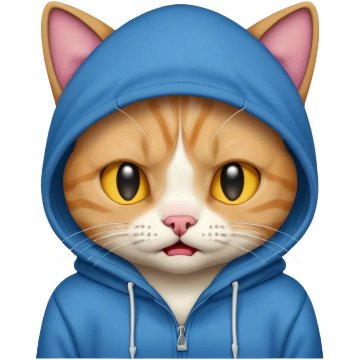 cat crying with hoodie  emoji