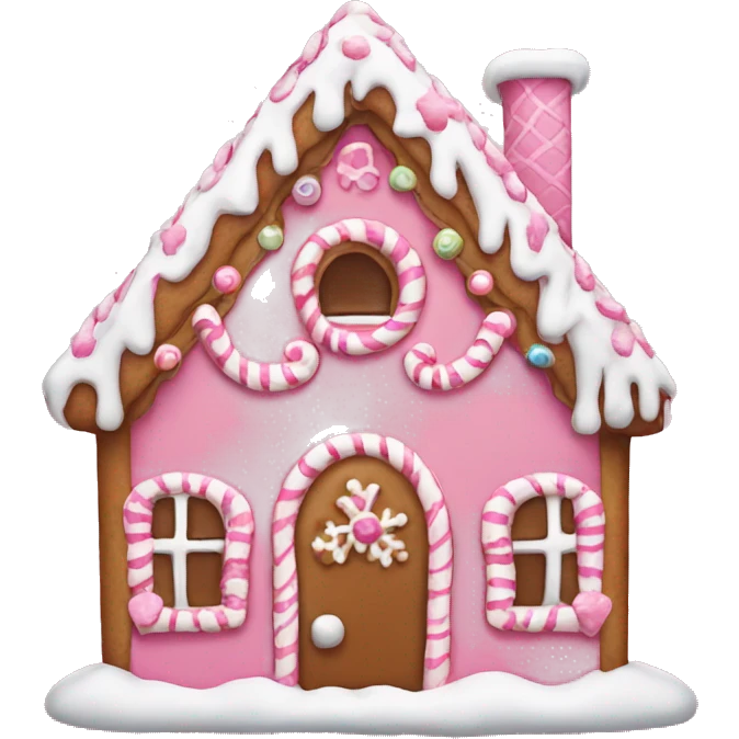 Pink gingerbread house emoji