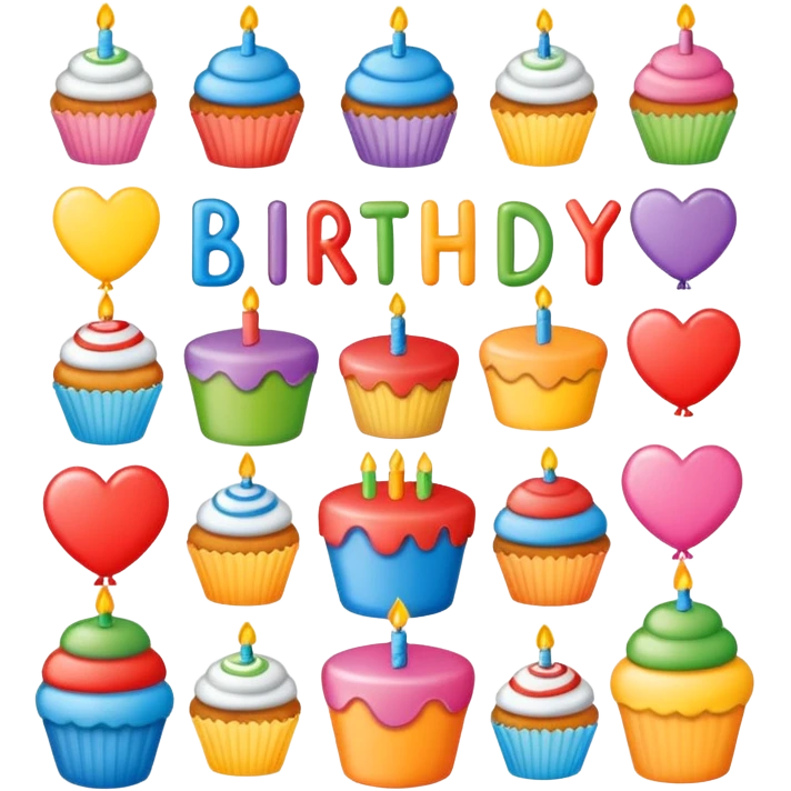 Happy birthday note stickers  emoji