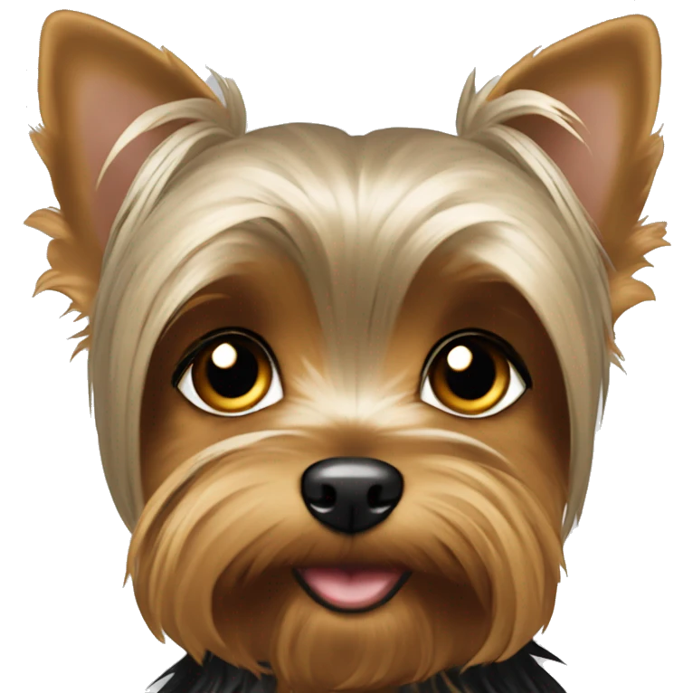 girl yorkie beige with silver and light brown ear tips emoji