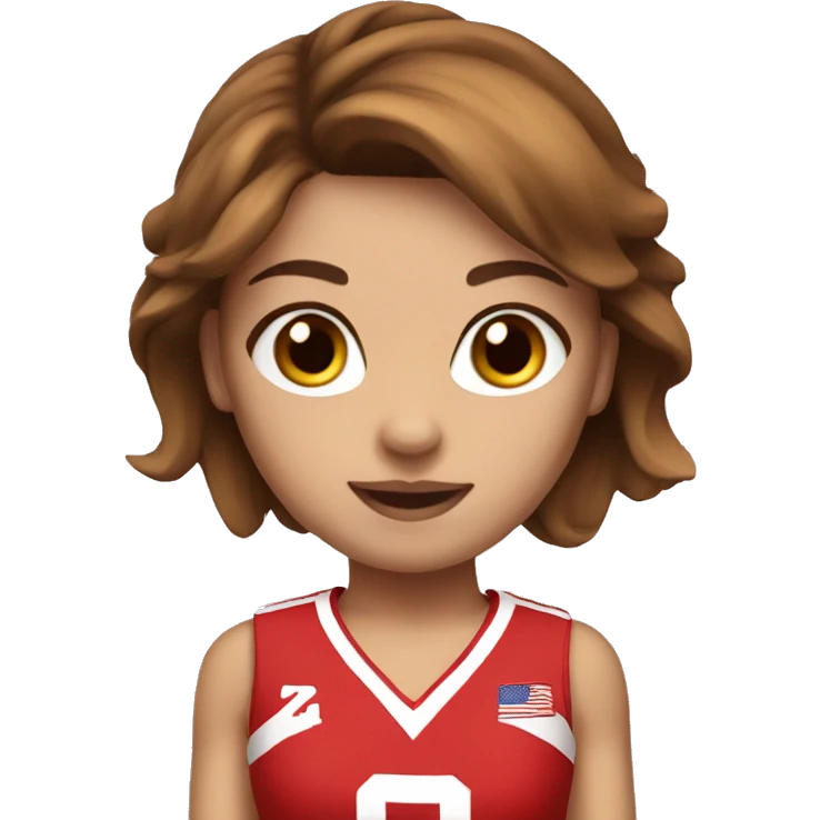 cheerleader red uniform brown hair  emoji