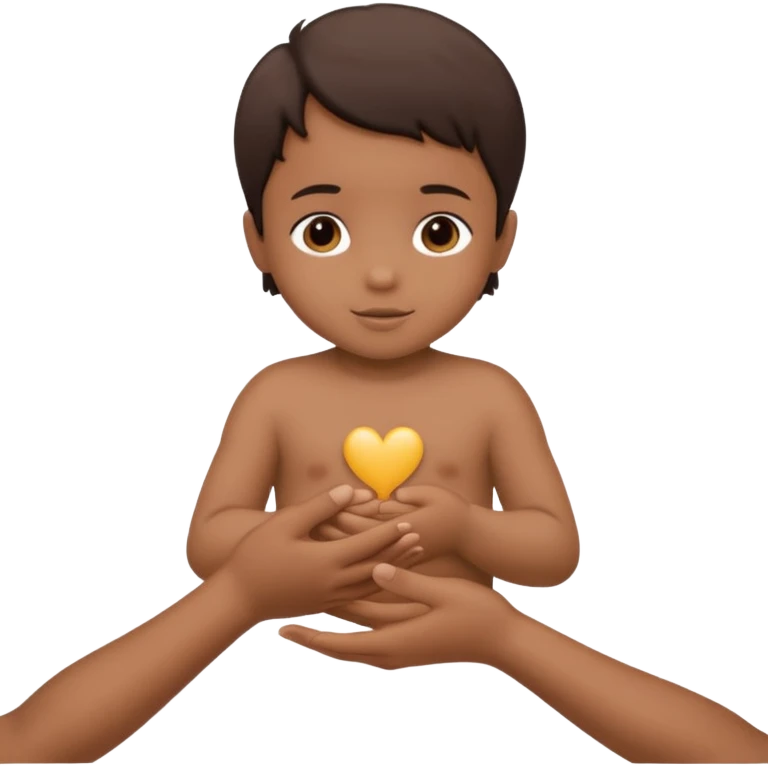two hands holding a little child silhouette emoji