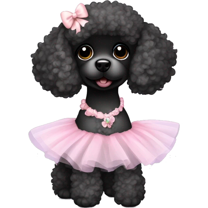 Black toy poodle in ballet tutu emoji