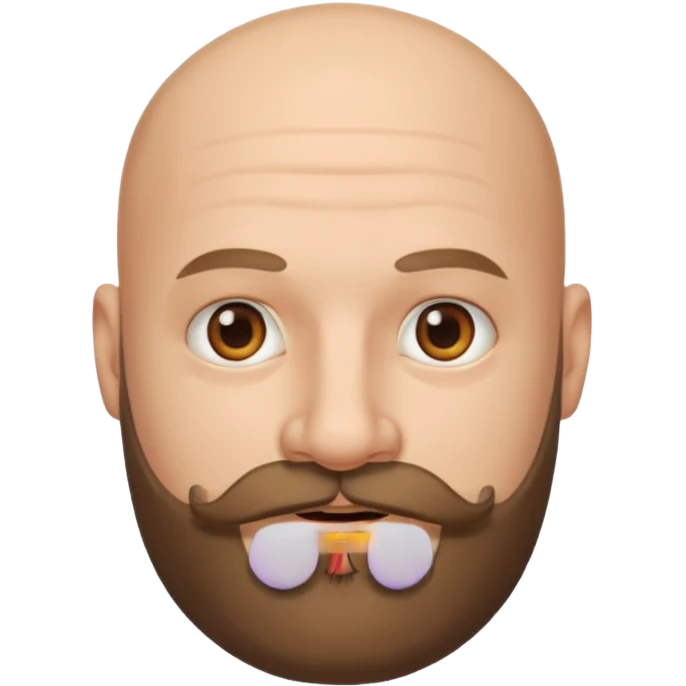 bald man with beard and mustache emoji
