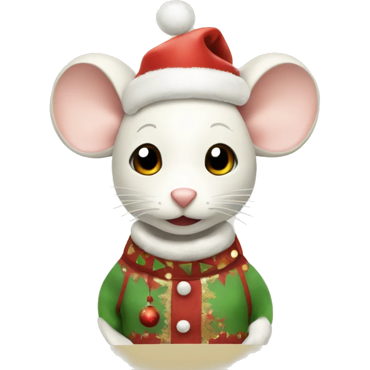 Cream Mouse in Christmas outfit emoji