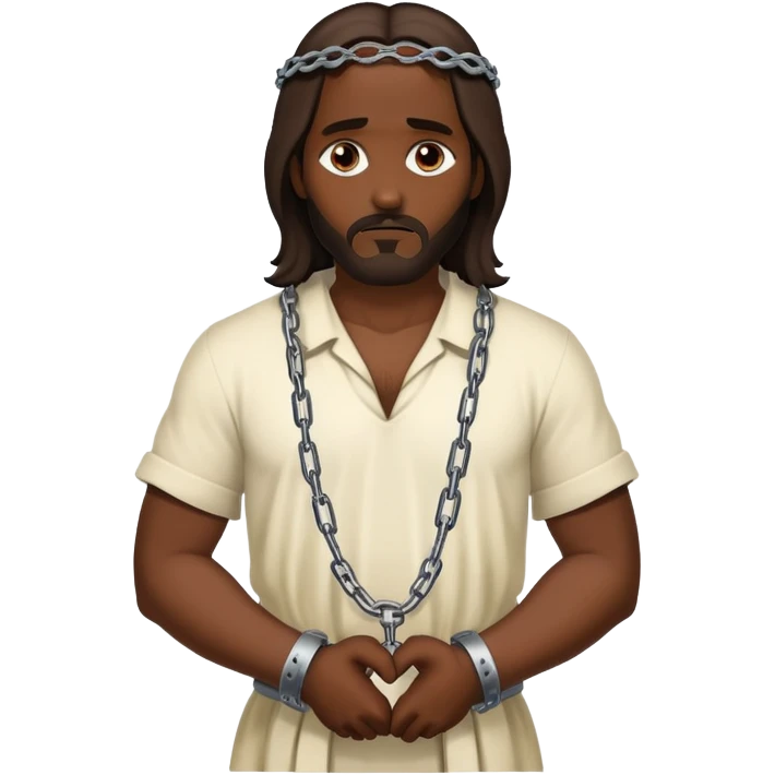 Dark skin Jesus in handcuffs  emoji