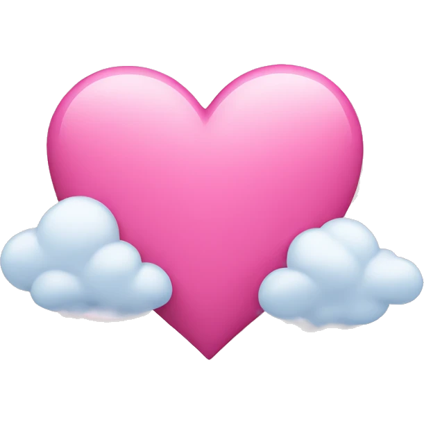 Pink heart with clouds  emoji