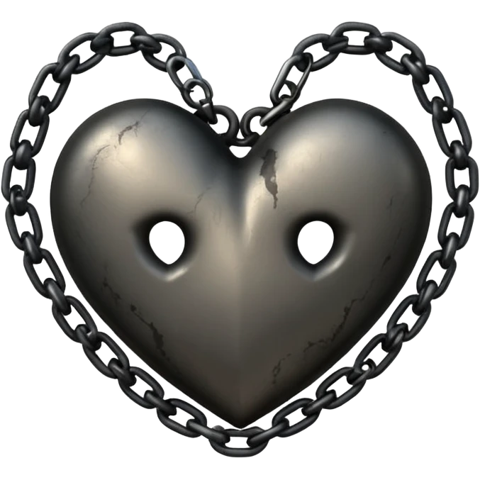 heart with black chains and deep shadow emoji