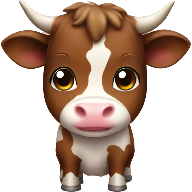 Brown cute cow chibi  emoji