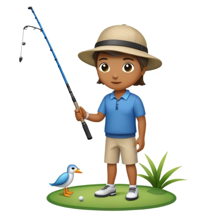 Fishing and playing golf  emoji