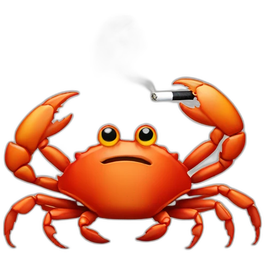crab with cigarette in mouth emoji