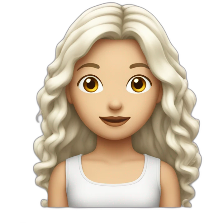 Fille adolescente blanche avec cheveux châtains emoji