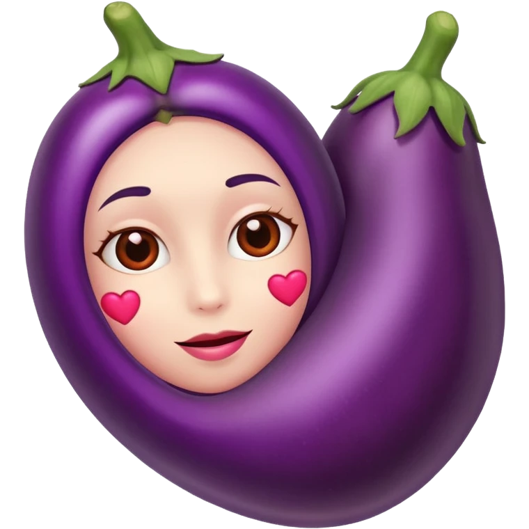 Heart face next too eggplant emoji