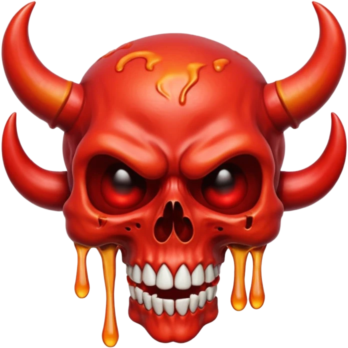 Melting devil skull emoji emoji