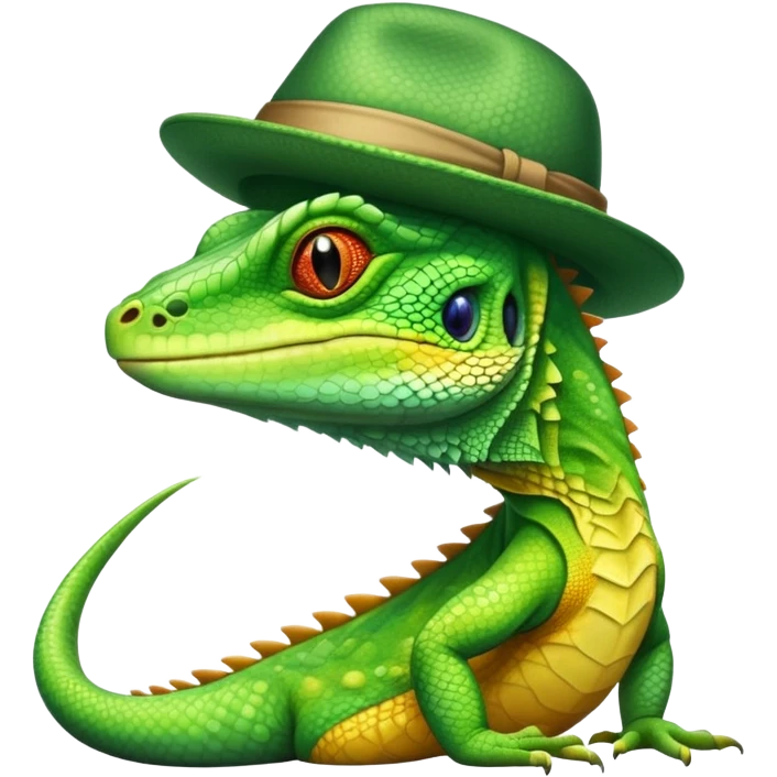 Lizard with a hat emoji