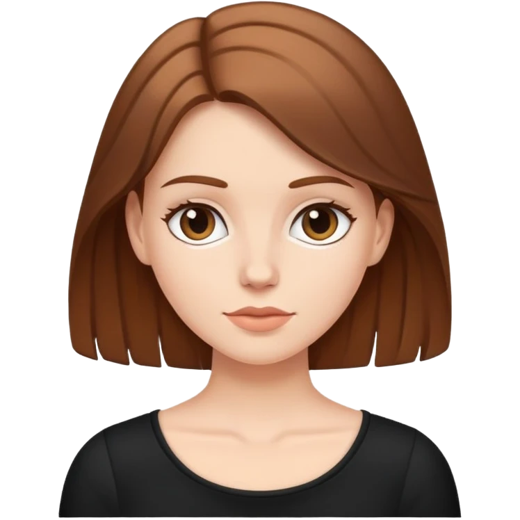 Brown haired white girl with black top emoji