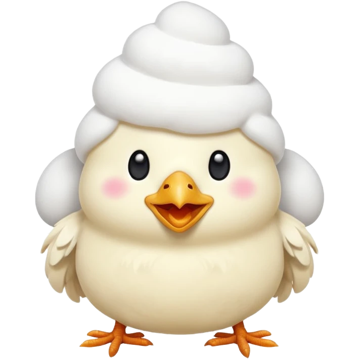 A happy chicken marshmallow  emoji