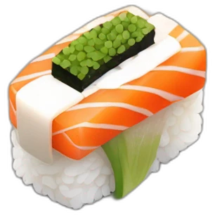 Sushi, isometric 45 Degree Angle, semi topdown view emoji