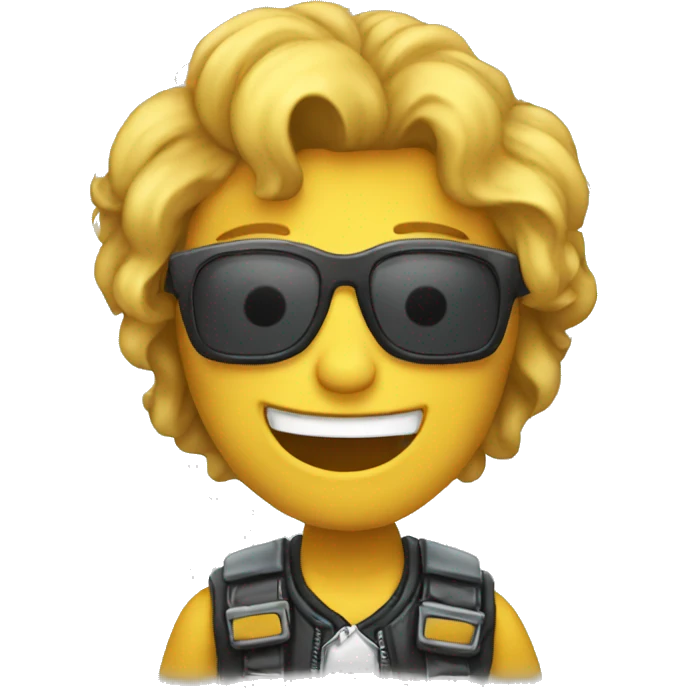 Rockero diciendo hola emoji