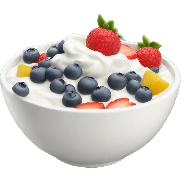 Yoghurt bowl with fruit emoji