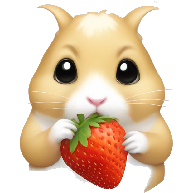 Hamster eating strawberry  emoji