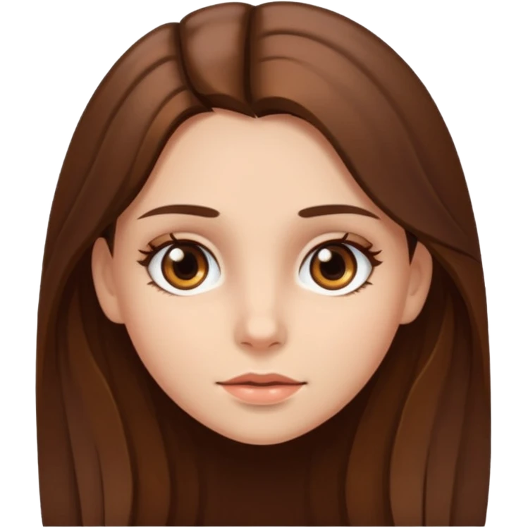Кареглазая девочка с длинными каричневами волосами  emoji