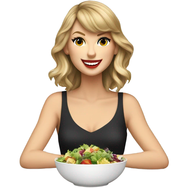 Taylor Swift eating salad emoji
