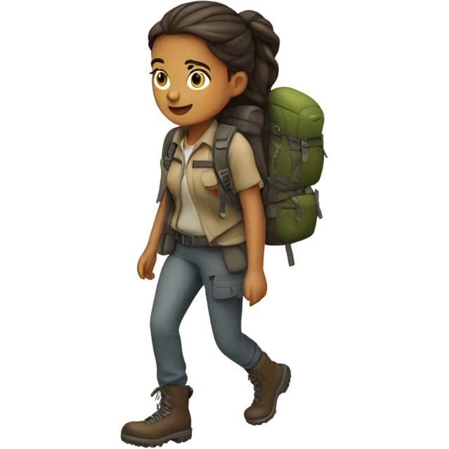 Girl hiking emoji