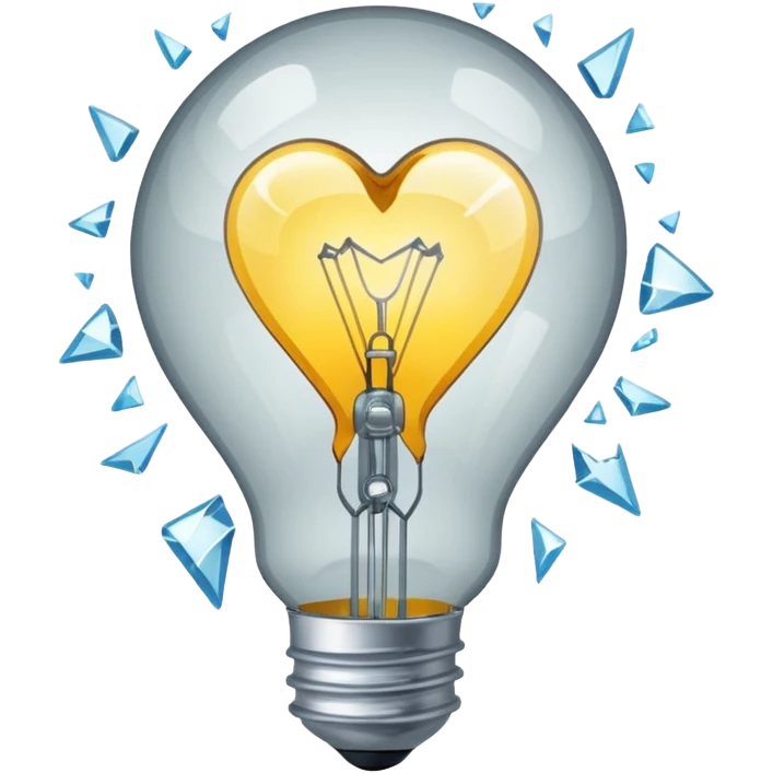 A light bulb broken in half is like "💔" emoji