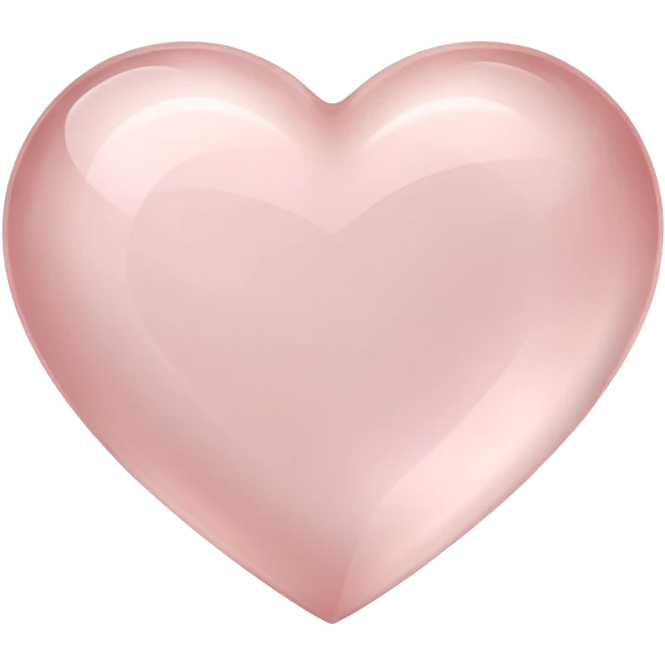 Polished rose quartz heart gemstone with pale pink color and soft glow emoji