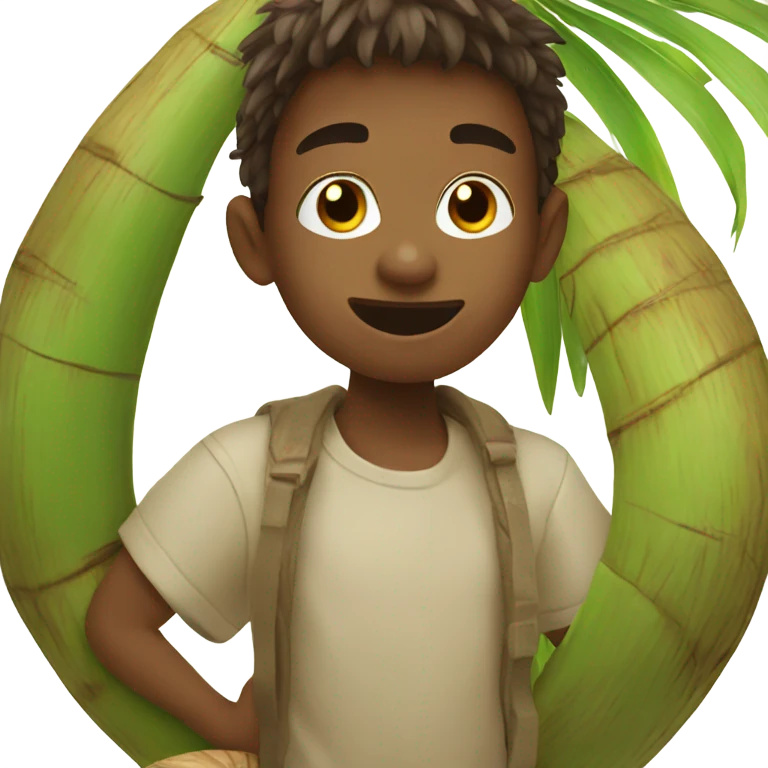 a boy as a coconut  emoji