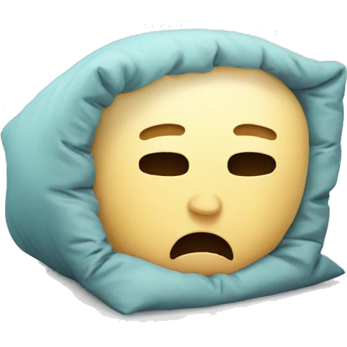 cartoon head buried in pillow emoji