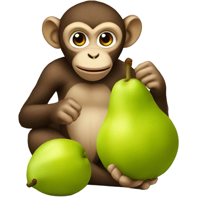 Monkey eating pears emoji