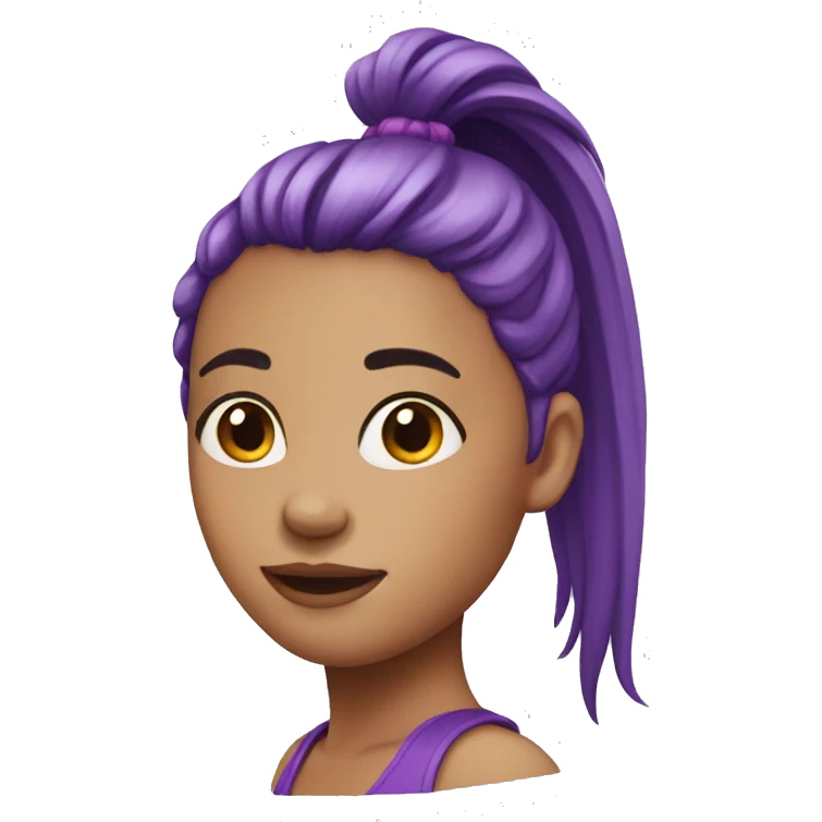 Girl with ponytail purple hair emoji