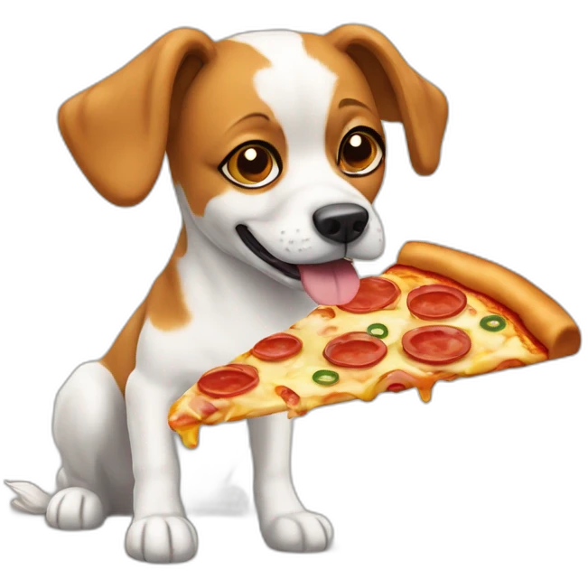 papilion dog and pizza emoji