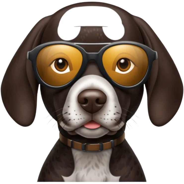 black German shorthaired pointer with sunglasses emoji