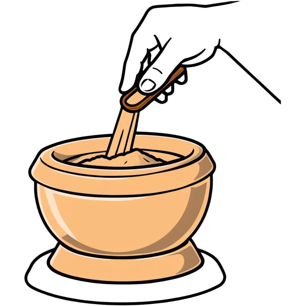 single hand scooping a mound of clay on a silver pottery wheel emoji