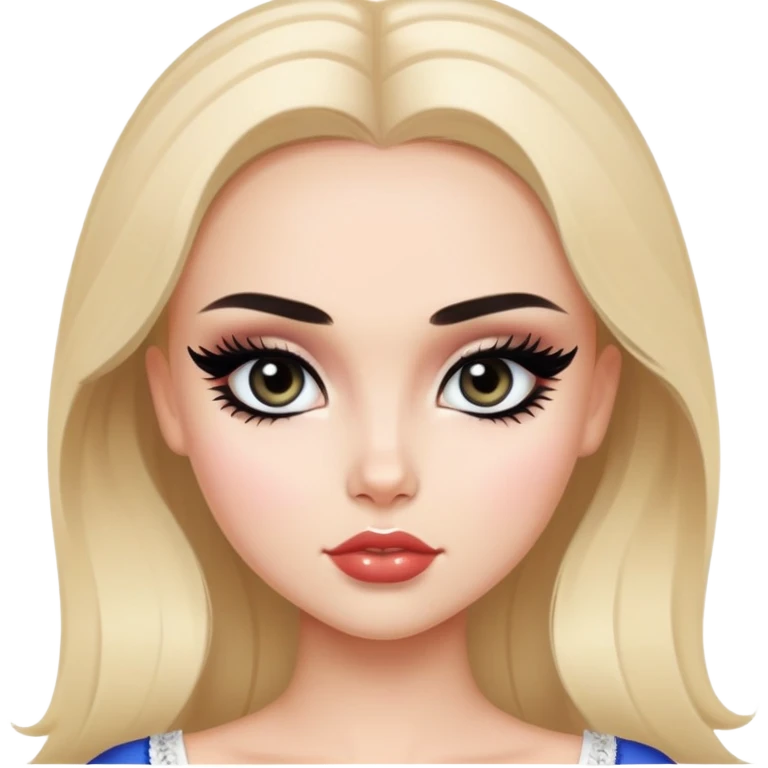 russian beauty, pretty eyes, black eyeliner, pretty bratz baddie emoji