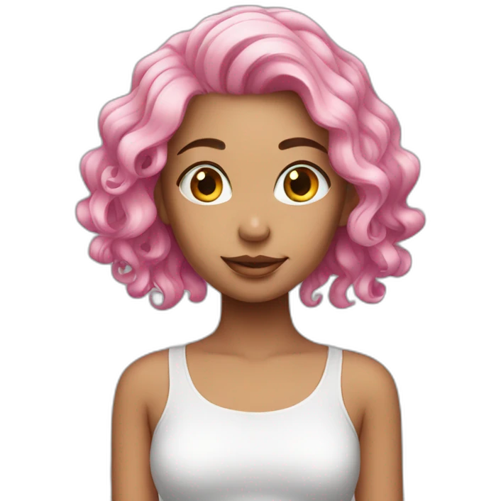 Beautiful girl with pink hair emoji