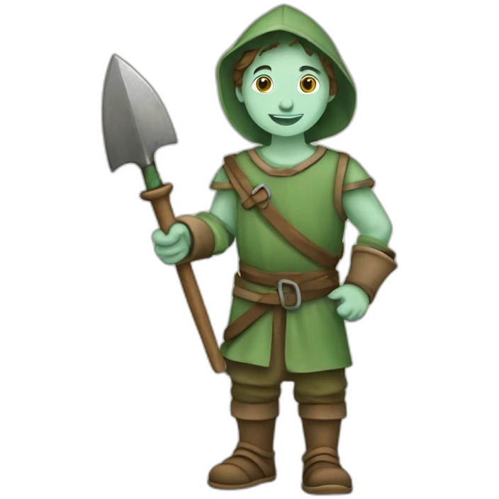young mint apprentice yielding tool, medieval age emoji