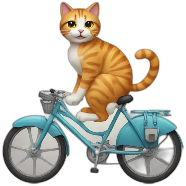 Cat who's ride a bike emoji
