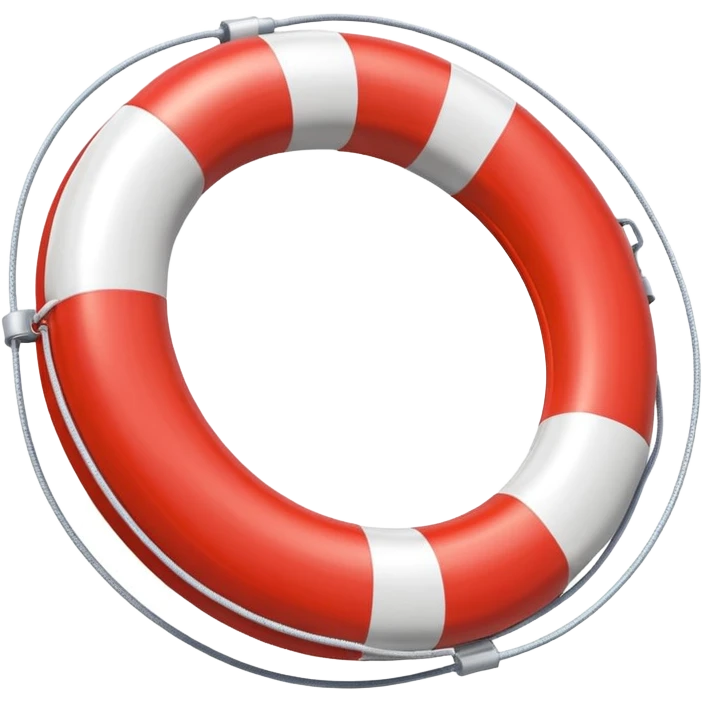 lifebuoy object icon, red and white float ring, glossy plastic texture, pool safety equipment, 3D cartoon, mobile game icon style, centered, clean background, no text, no watermark
 emoji