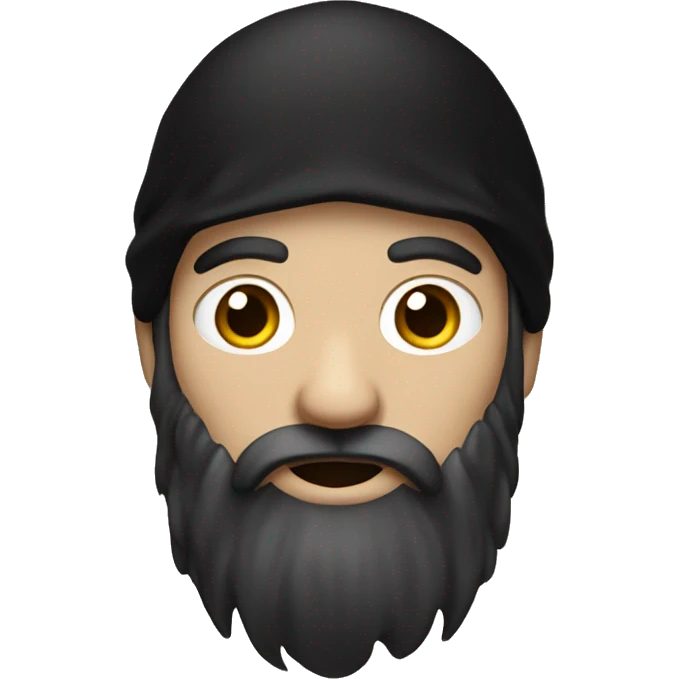 bearded wizard with black cloak and black hair emoji