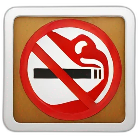 'no smoking' sign with a heart inside emoji