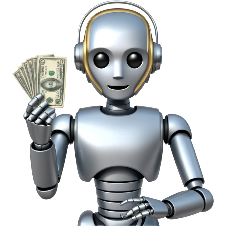 robot holding money emoji
