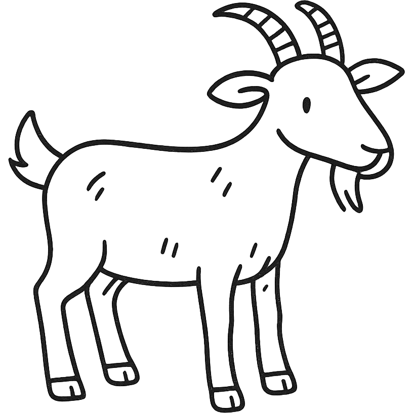 hand drawn outlined goat icon emoji